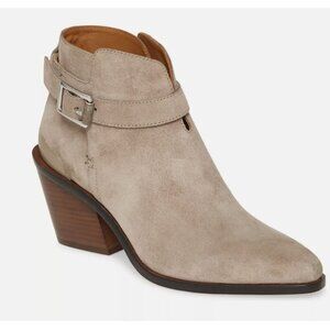 RAG & BONE Ramone Western Bootie Moto Block Heel Ice Grey Tan Size EU 38